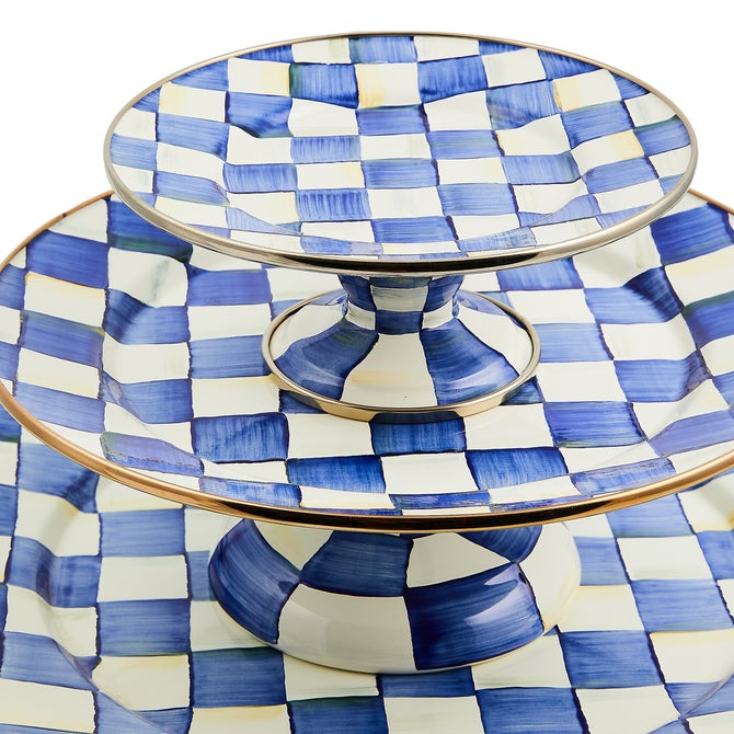 Royal Check Large Pedestal Platter image number 5