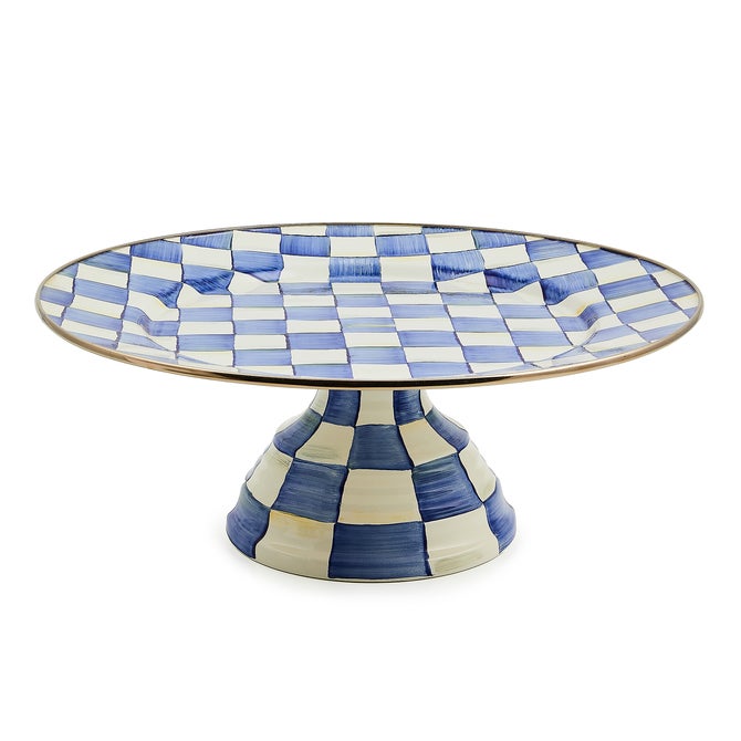 Royal Check Large Pedestal Platter image number 0