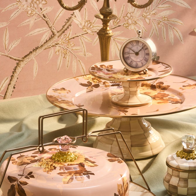 Wild Rose Mauve Large Pedestal Platter image number 1