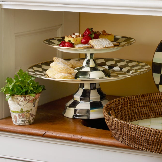 Courtly Check Large Pedestal Platter image number 12