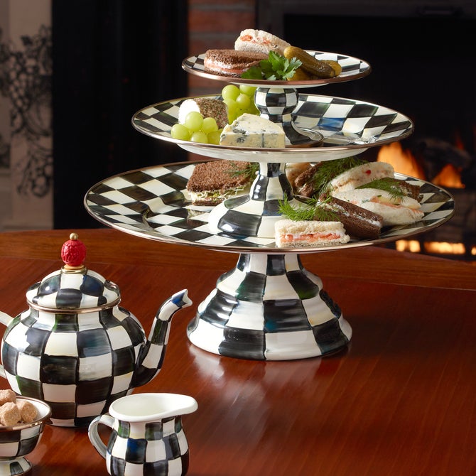 Courtly Check Large Pedestal Platter image number 2