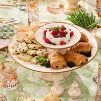 Rosy Check Large Pedestal Platter