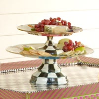 White Flower Market Large Pedestal Platter