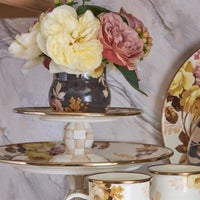 Wild Rose White Small Pedestal Platter