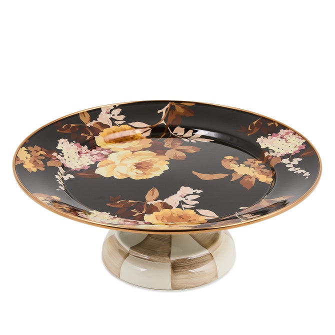 Wild Rose Brown Small Pedestal Platter image number 3