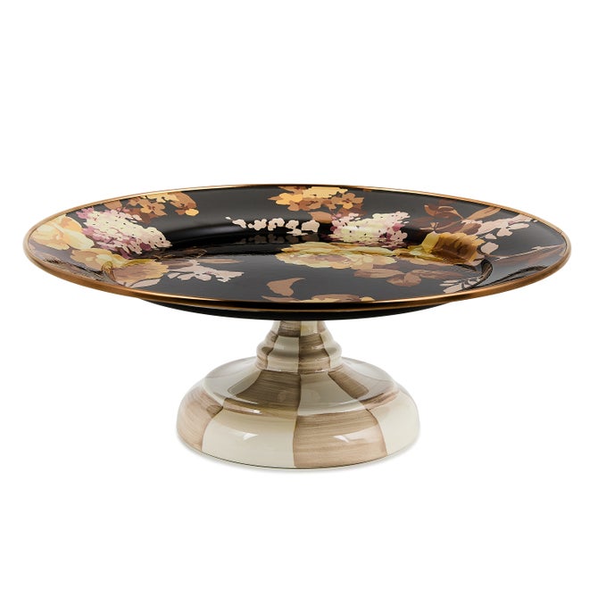 Wild Rose Brown Small Pedestal Platter image number 0
