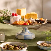 Sky Check Small Pedestal Platter