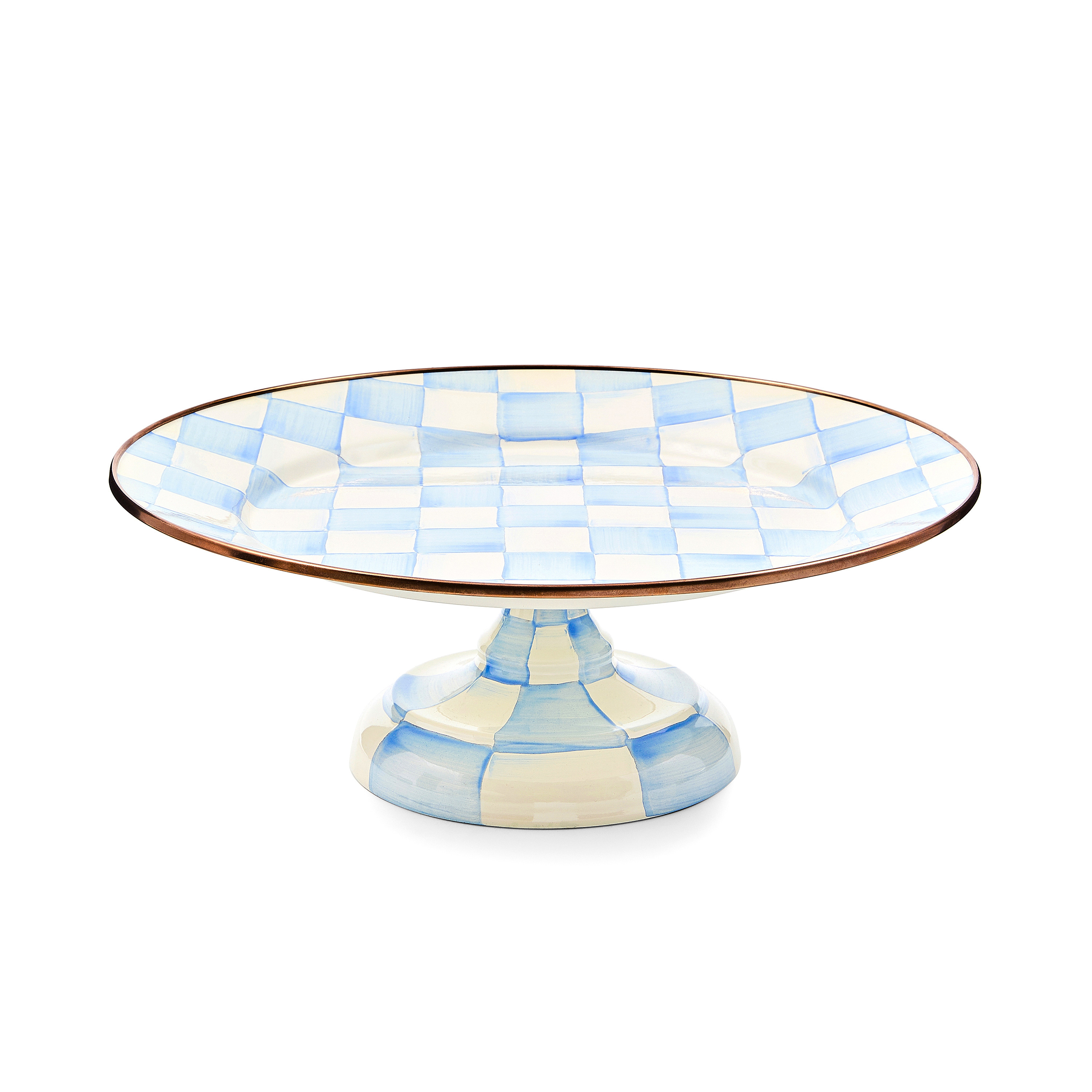 MacKenzie-Childs Sky Check Pedestal Platter - Thumbnail 3