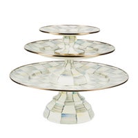 Sterling Check Small Pedestal Platter