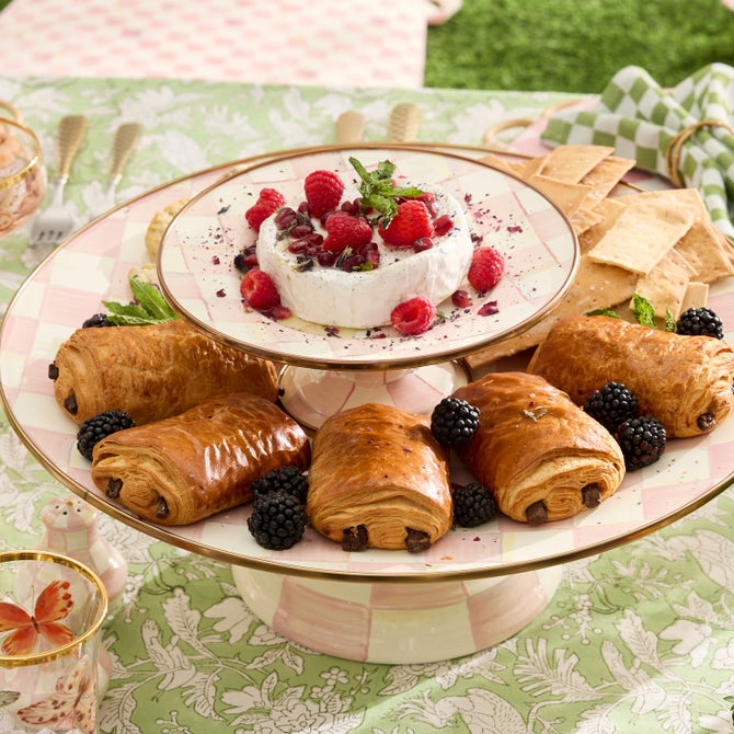 Rosy Check Small Pedestal Platter image number 3
