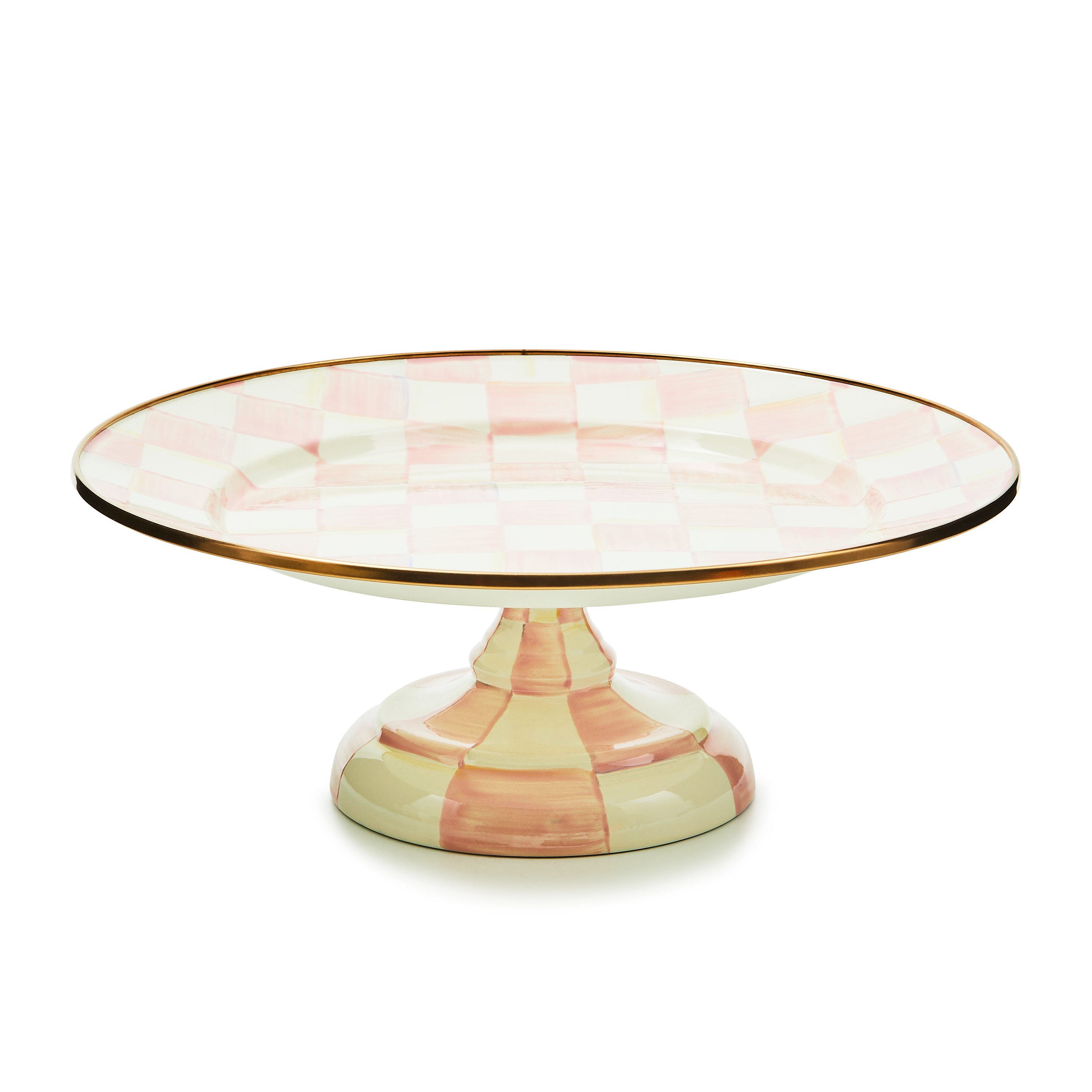 MacKenzie-Childs Rosy Check Pedestal Platter - Thumbnail 4