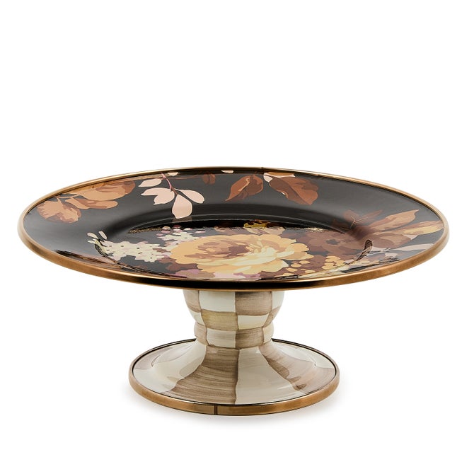 Wild Rose Brown Mini Pedestal Platter image number 0