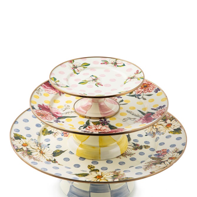 Wildflowers Pink Mini Pedestal Platter image number 2