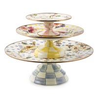 Wildflowers Pink Mini Pedestal Platter