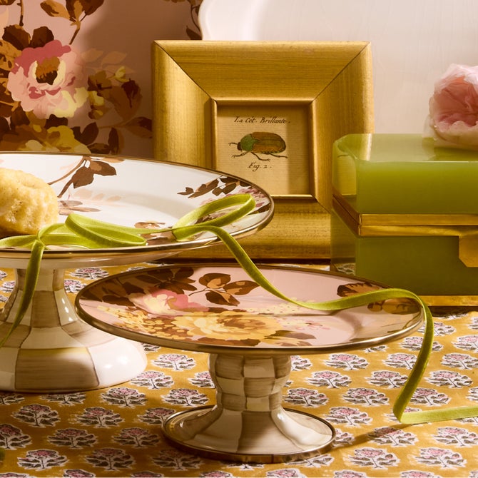 Wild Rose Mauve Mini Pedestal Platter image number 1