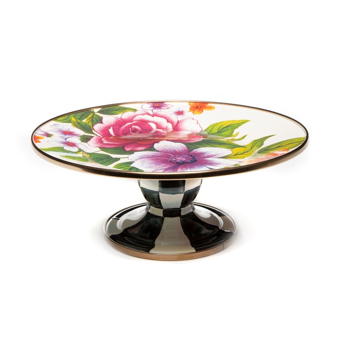 White Flower Market Mini Pedestal Platter image number 0