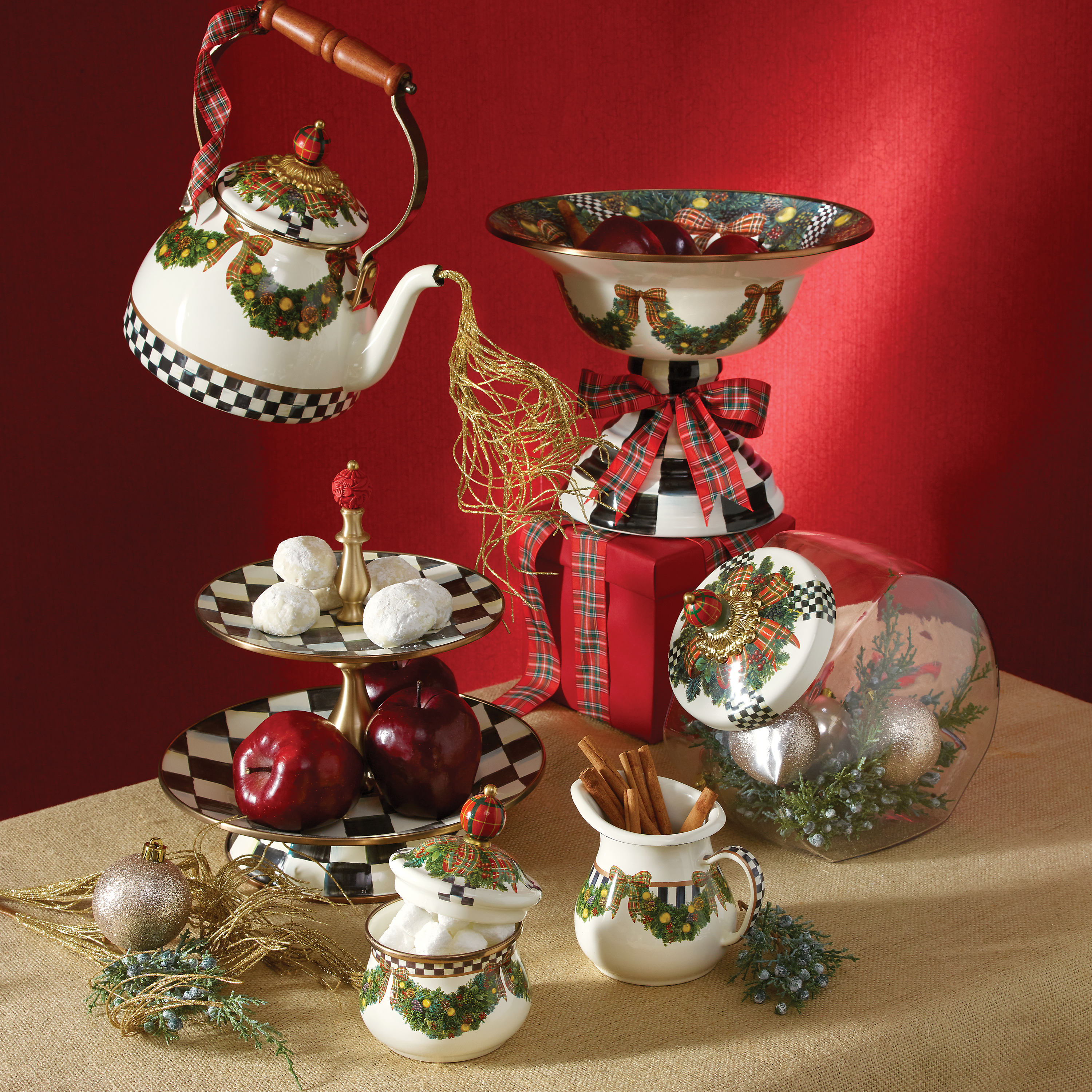 MacKenzie-Childs | Courtly Check Two Tier Sweet Stand