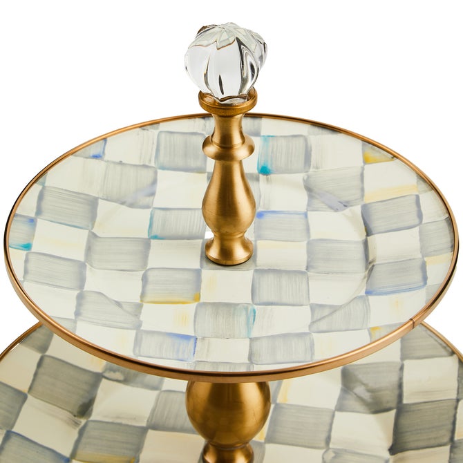 Sterling Check Two Tier Sweet Stand image number 2