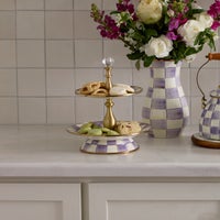 Violet Check Two Tier Sweet Stand