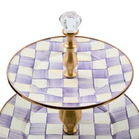 Violet Check Two Tier Sweet Stand