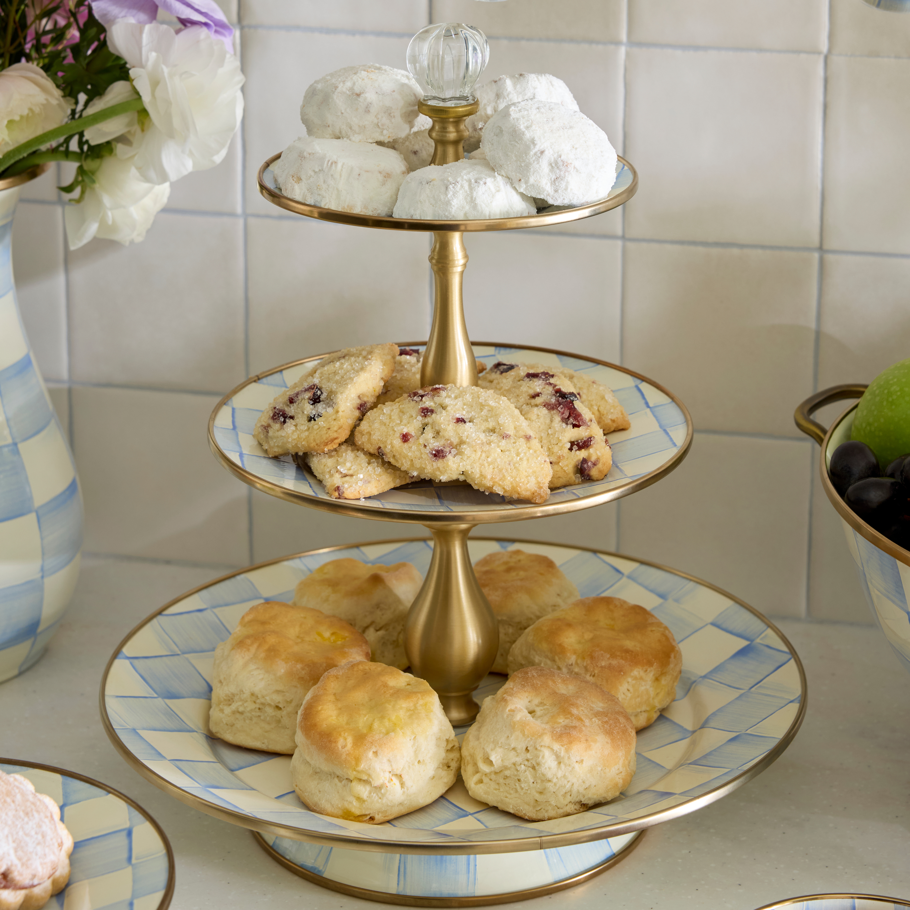 MacKenzie-Childs Sky Check Sweet Stand