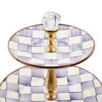 Violet Check Three Tier Sweet Stand