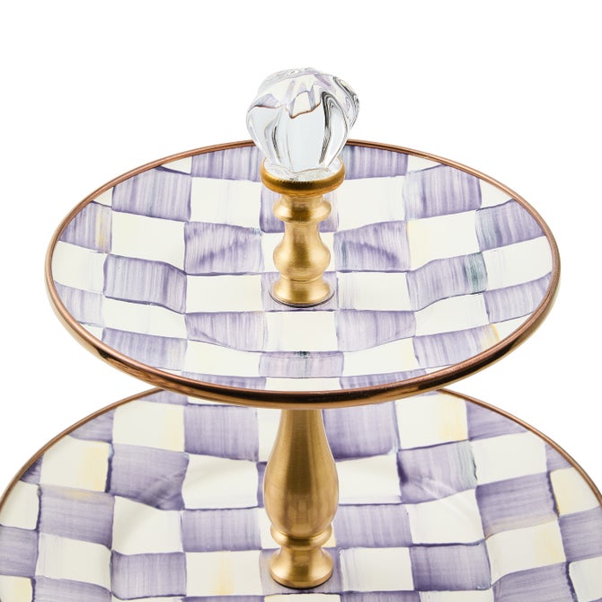 Violet Check Three Tier Sweet Stand image number 3