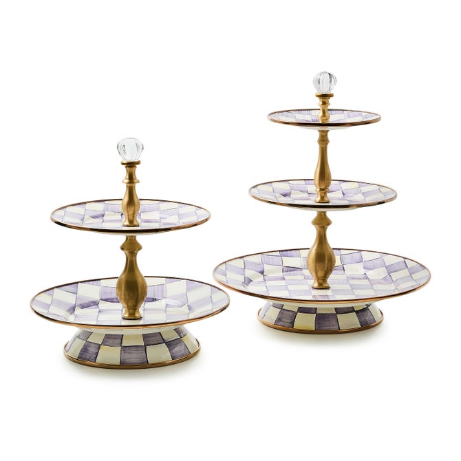 Violet Check Three Tier Sweet Stand image number 2