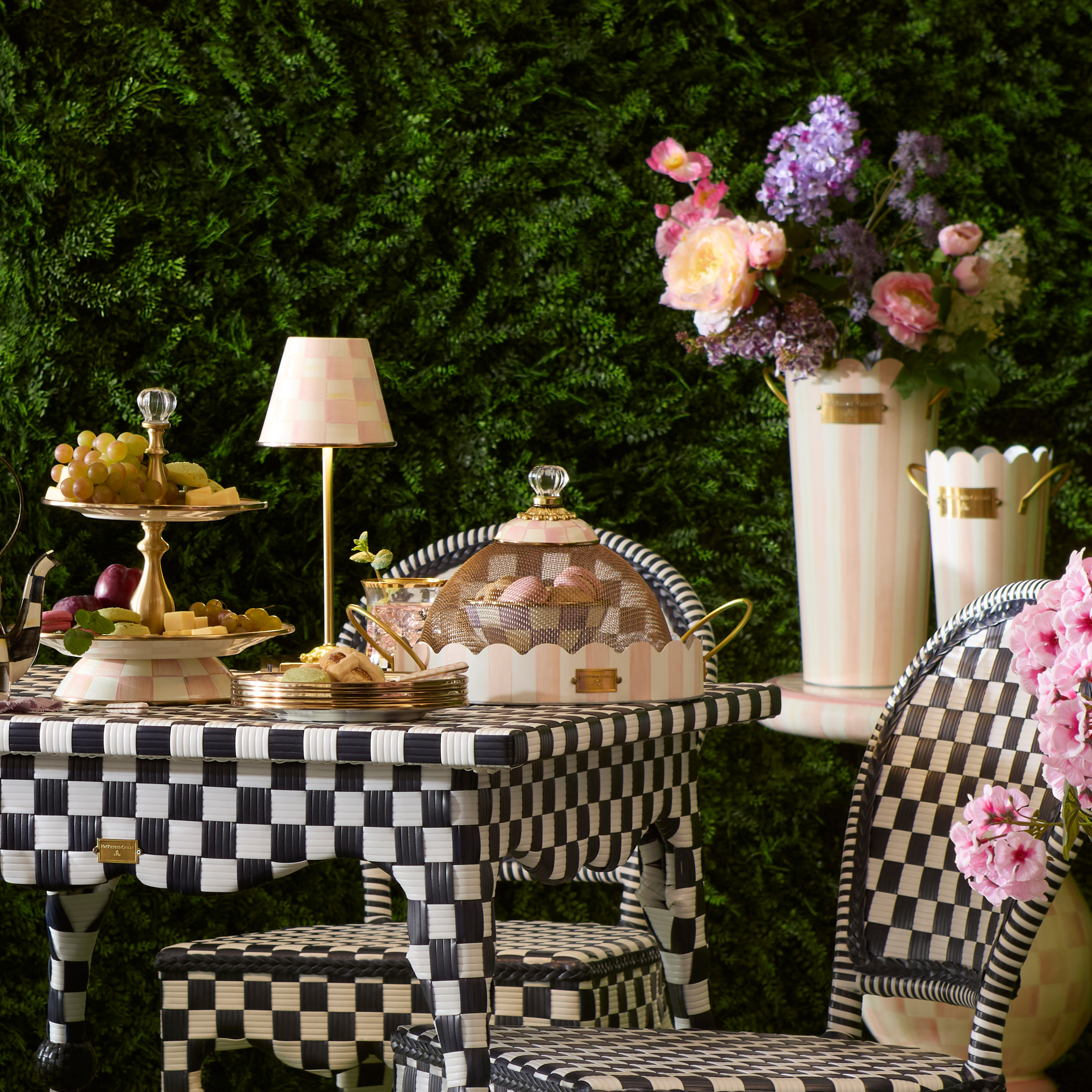 MacKenzie-Childs | Rosy Check Large Mesh Dome