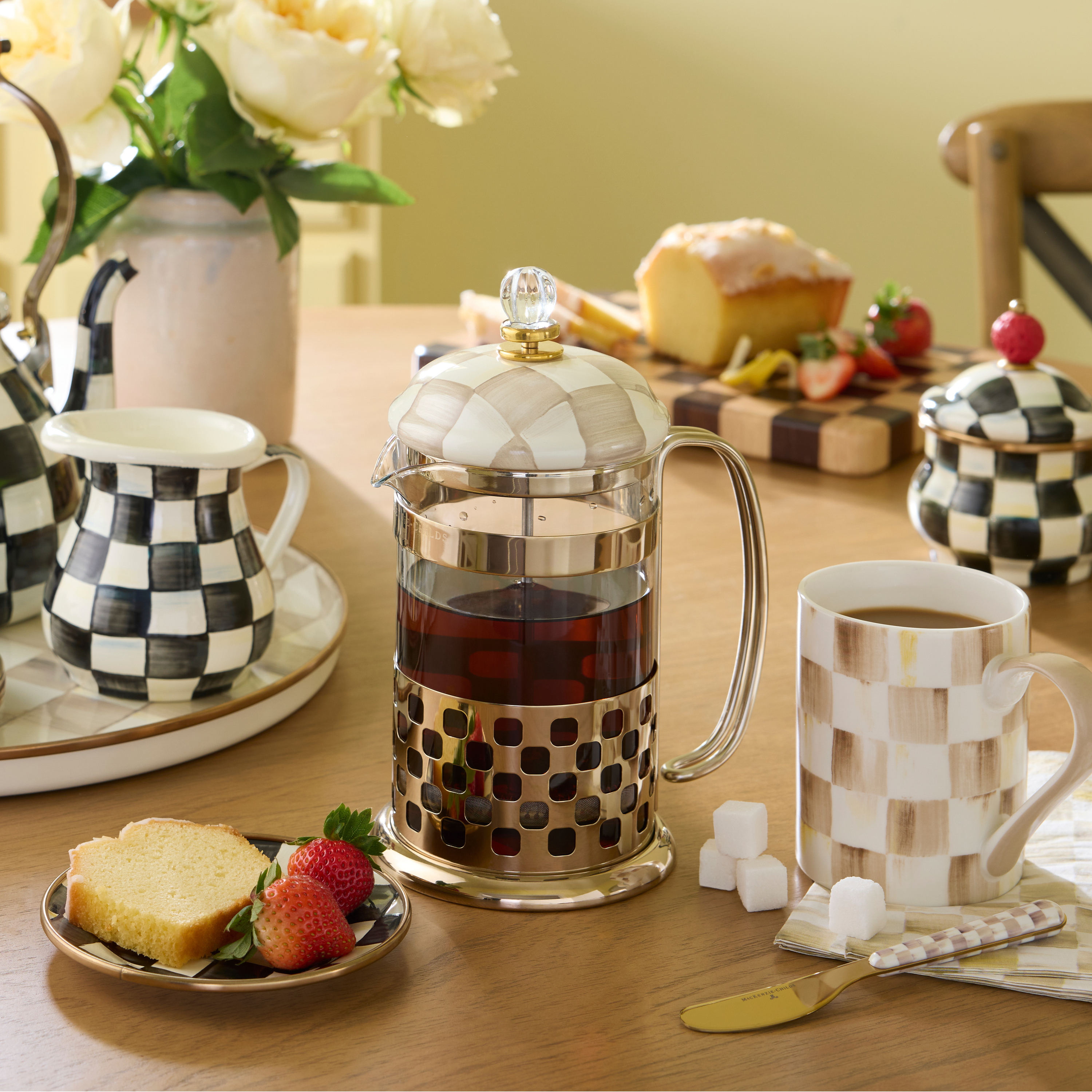 MacKenzie-Childs | Mocha Check French Press