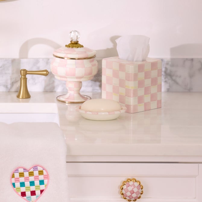 Rosy Check Enamel Bath Collection image number 9