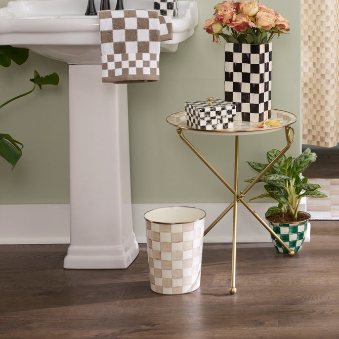 Mocha Check Enamel Bath Collection image number 6