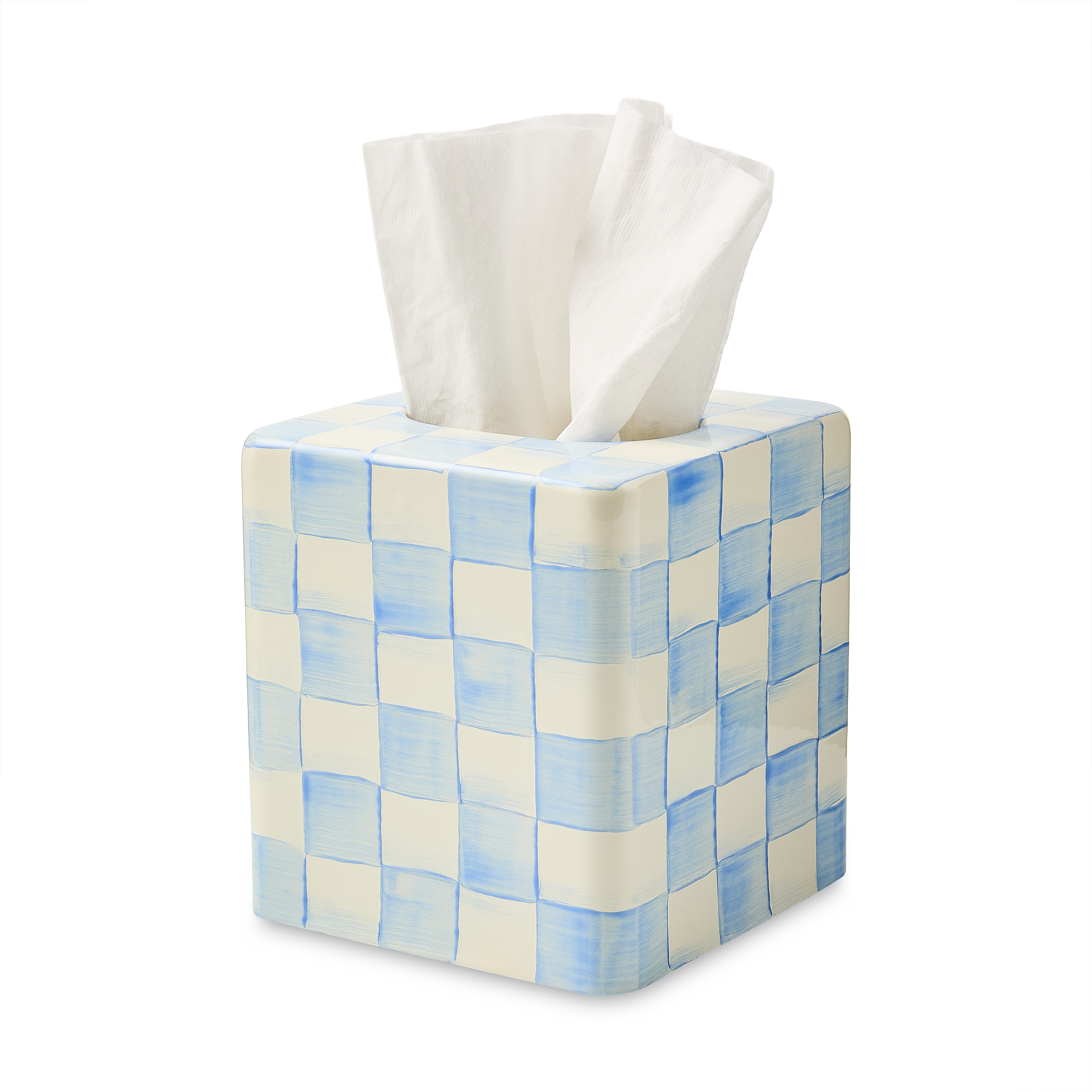 MacKenzie-Childs Sky Check Tissue Box Cover
