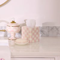 Rosy Check Enamel Bath Collection