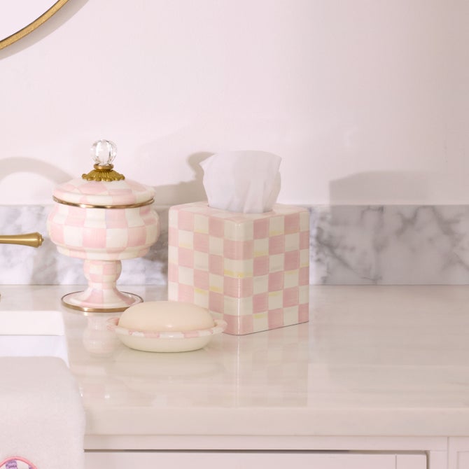 Rosy Check Enamel Bath Collection image number 7