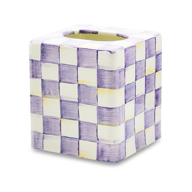 Violet Check Boutique Tissue Box Cover image number 0