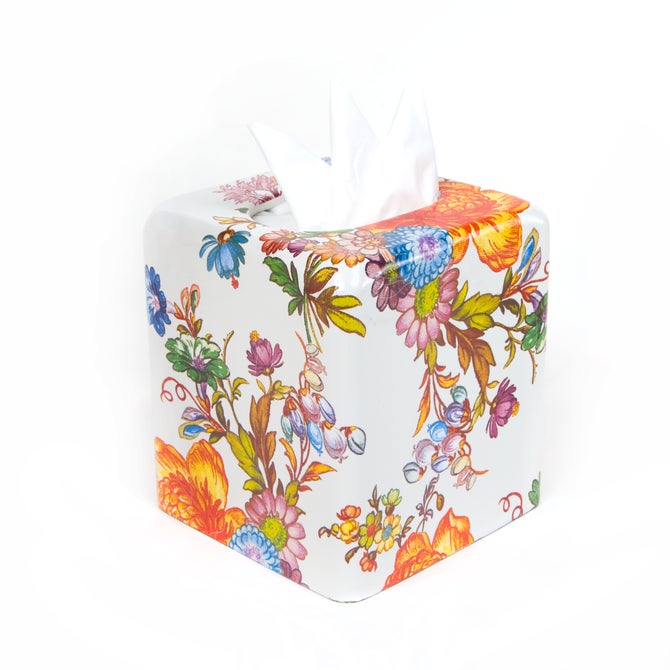 White Flower Market Boutique Tissue Box Cover image number 0