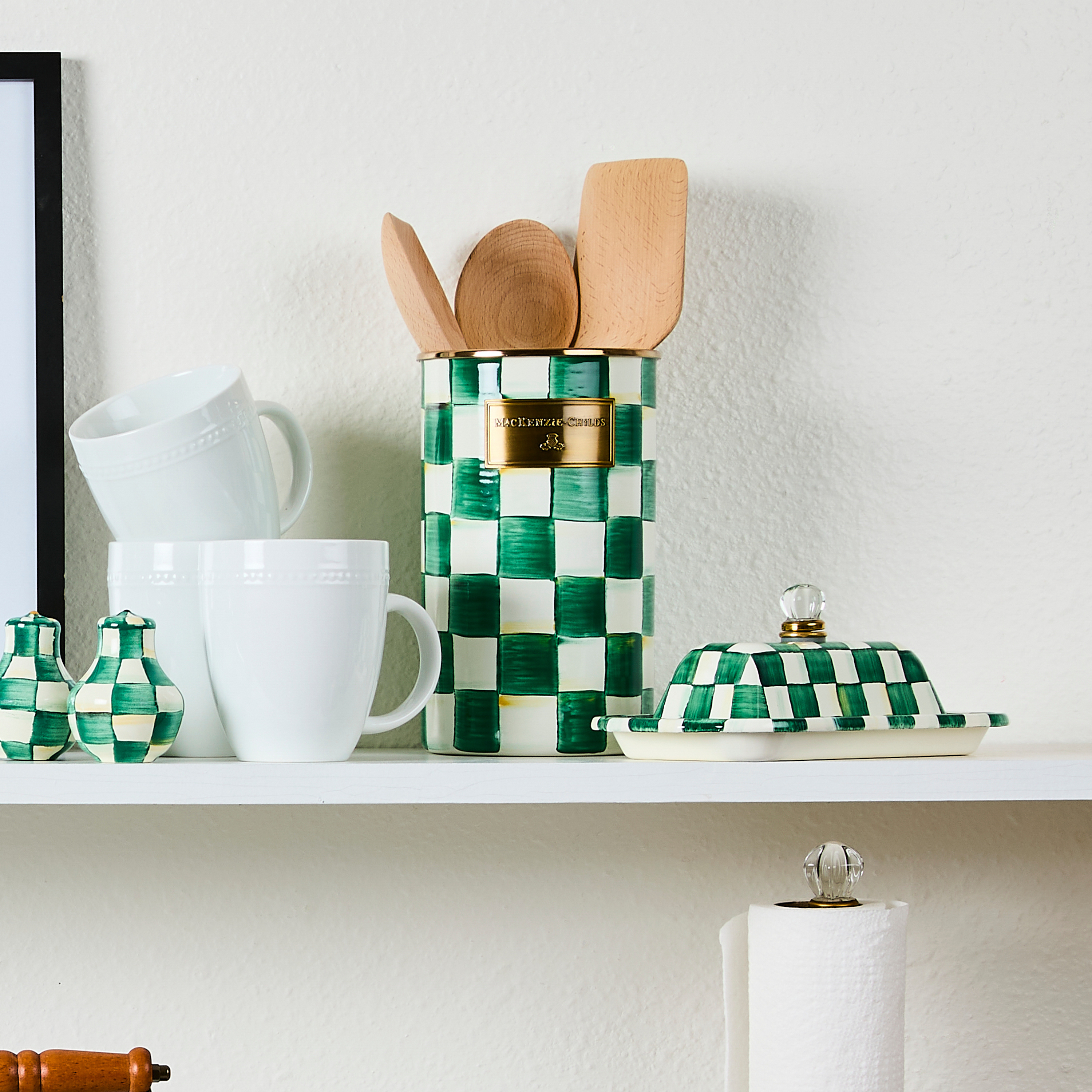 MacKenzie-Childs | Emerald Check Utensil Holder