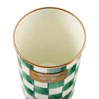 Emerald Check Utensil Holder