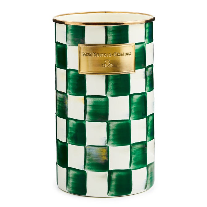 Emerald Check Utensil Holder image number 0