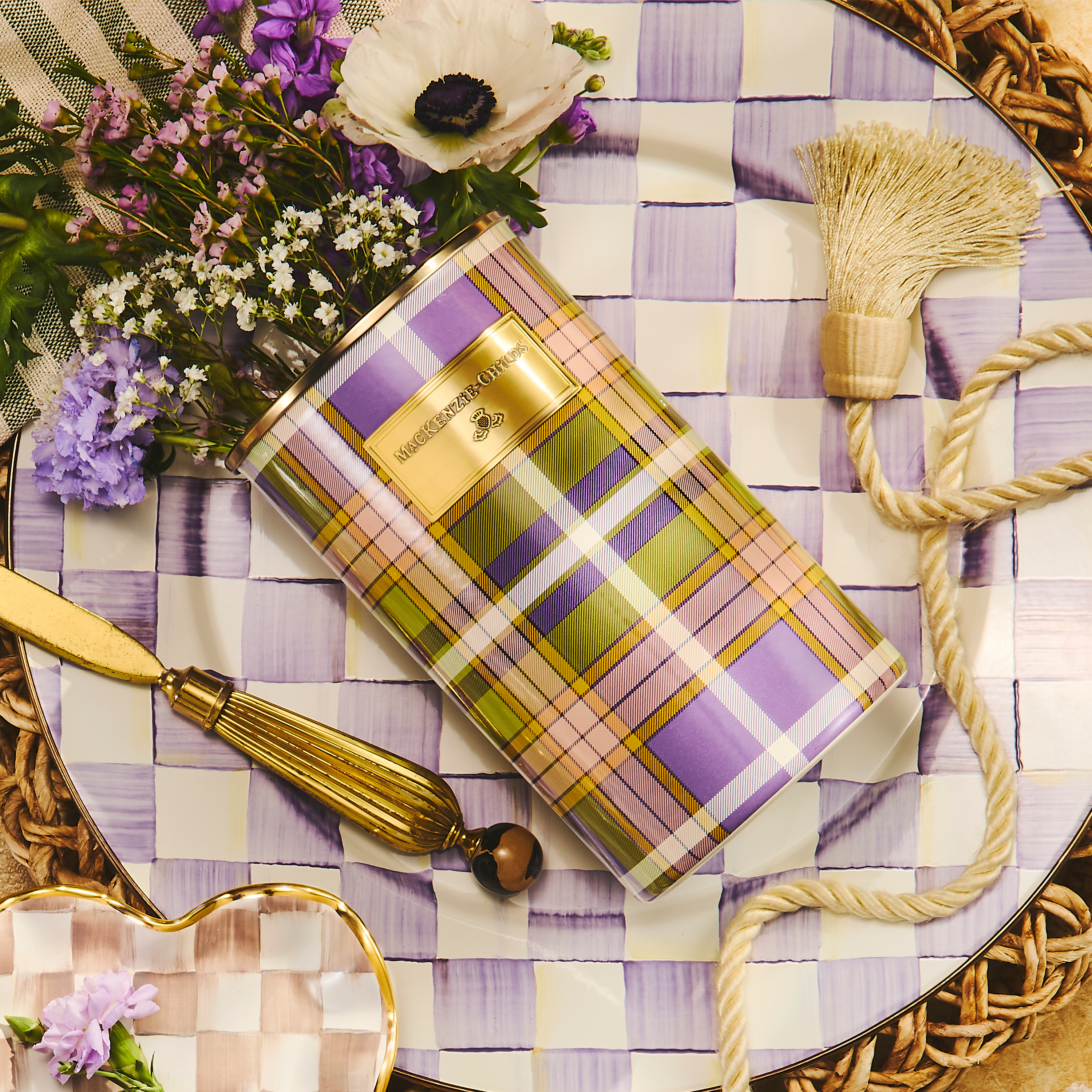 MacKenzie-Childs | Tartan Violet Utensil Holder