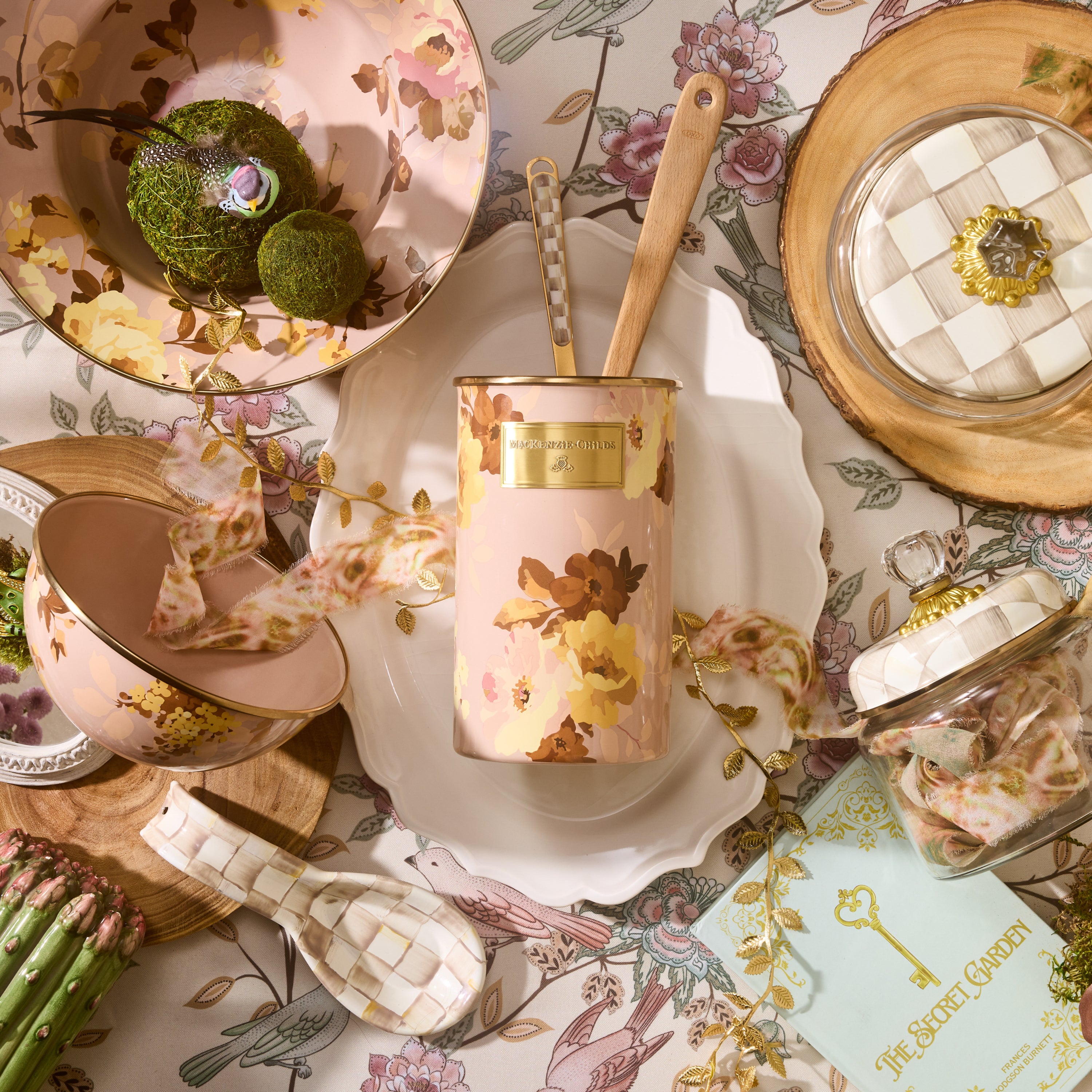 MacKenzie-Childs | Wild Rose Mauve Utensil Holder