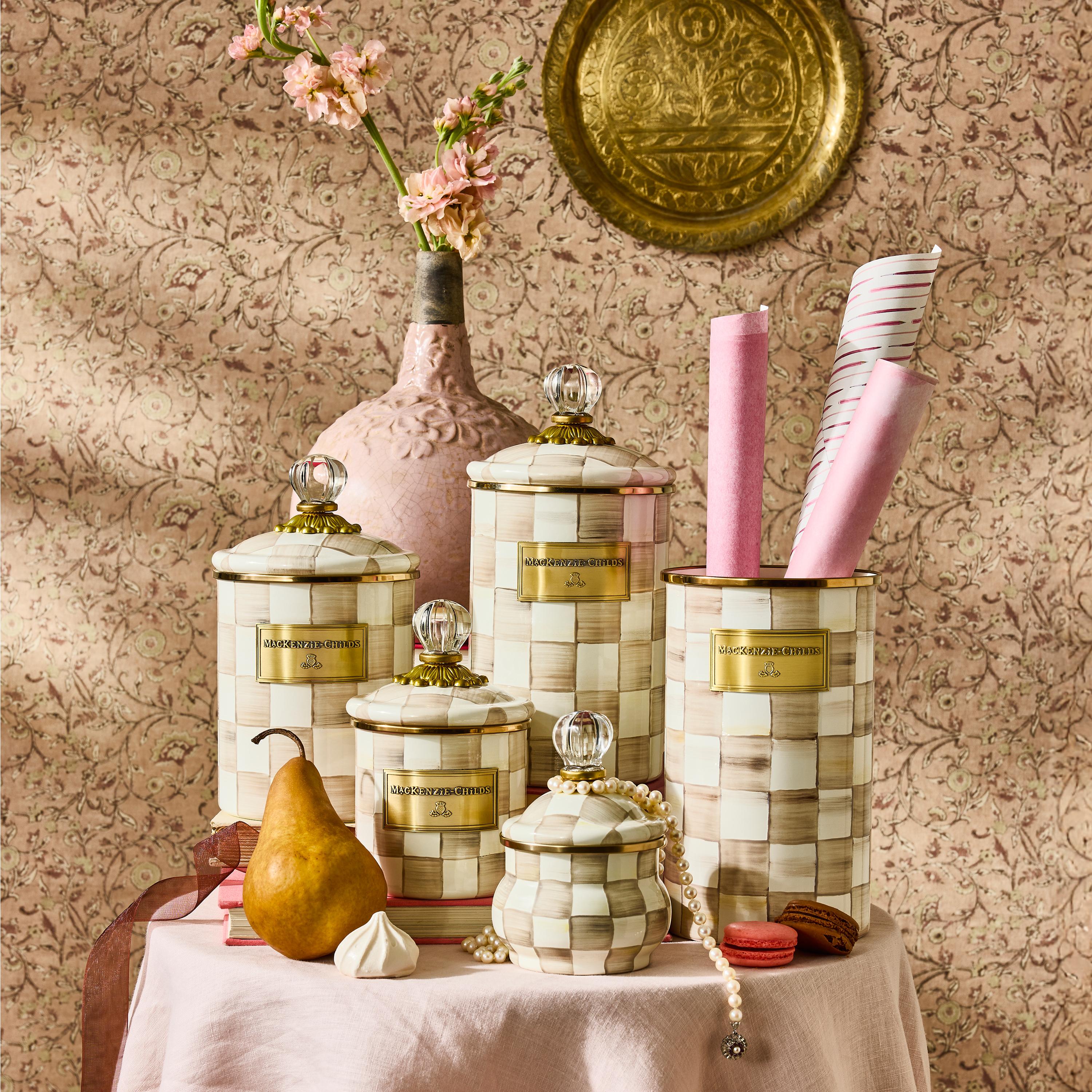 MacKenzie-Childs | Mocha Check Utensil Holder