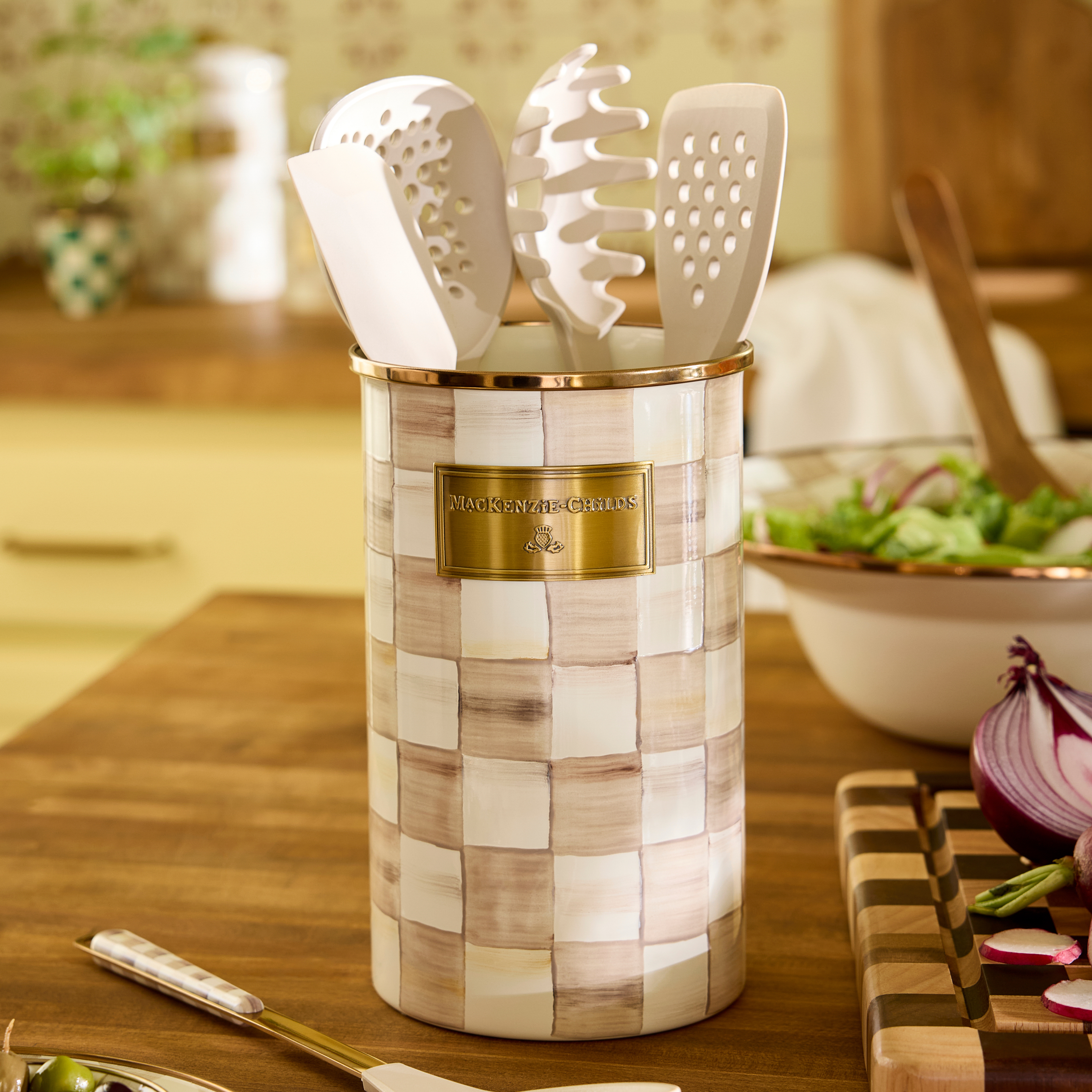 MacKenzie-Childs Check Utensil Holder