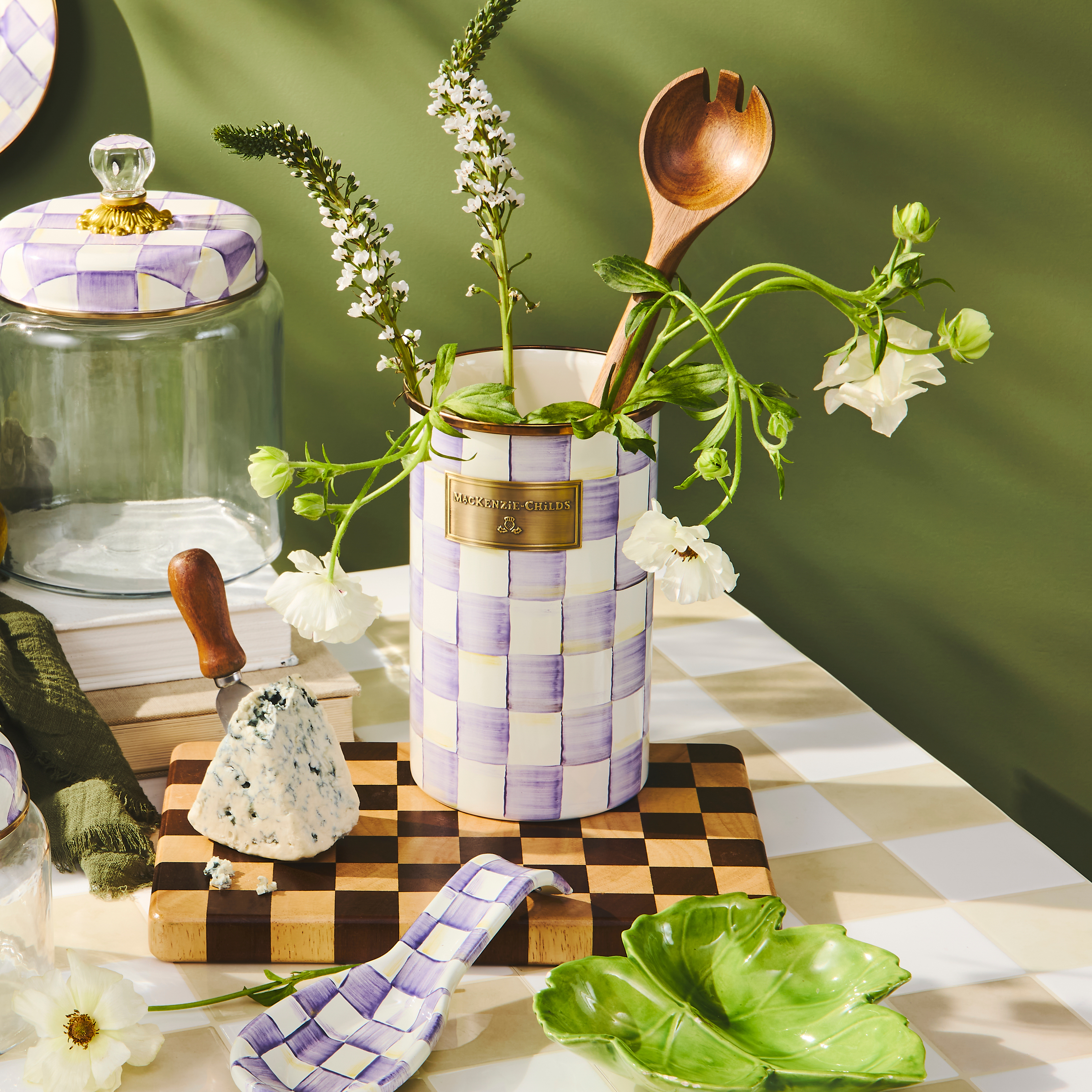 しぱさん専用MacKenzie-Childsマッケンジー・チャイルズ 小物入れ MacKenzie-Childs | Violet Check Utensil Holder