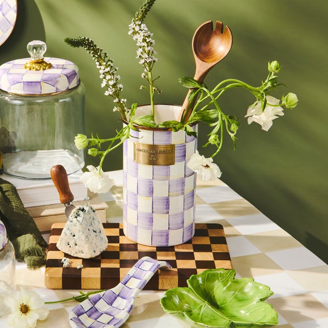 Violet Check Utensil Holder image number 1