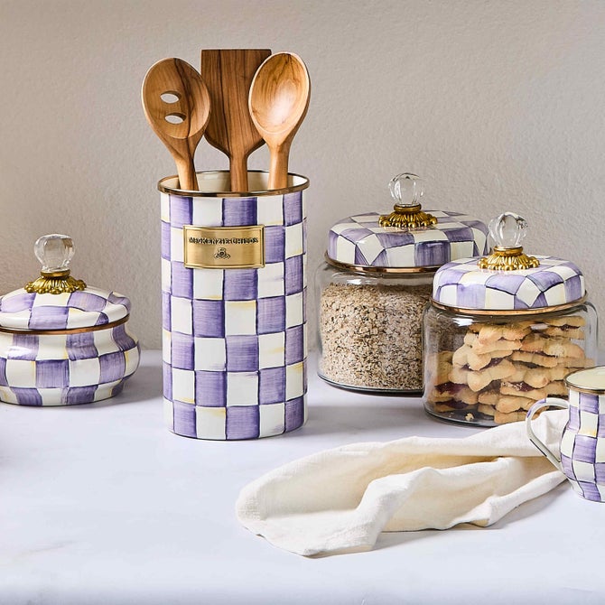 Violet Check Utensil Holder image number 6