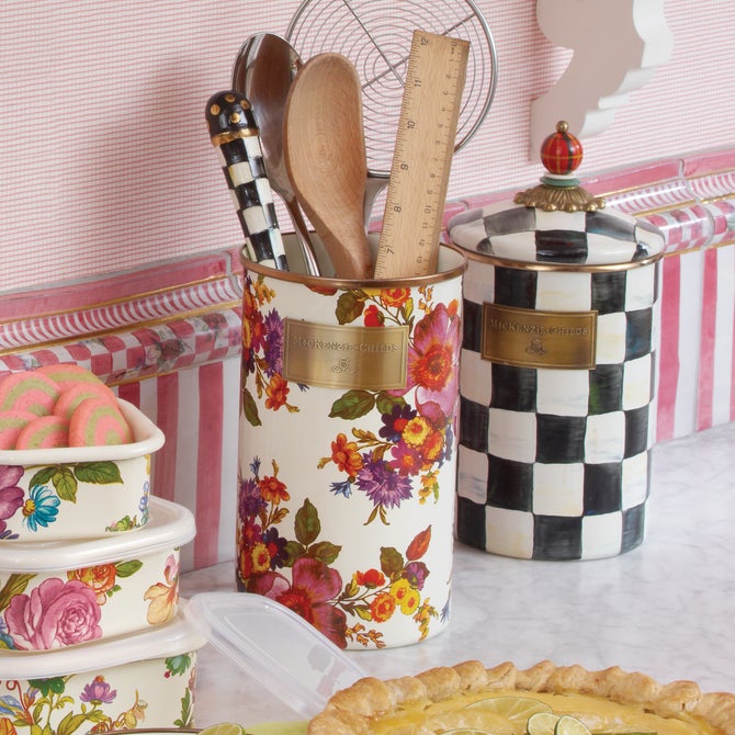 White Flower Market Utensil Holder image number 1