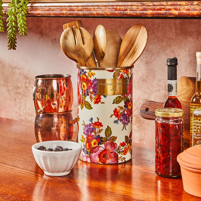 White Flower Market Utensil Holder image number 2