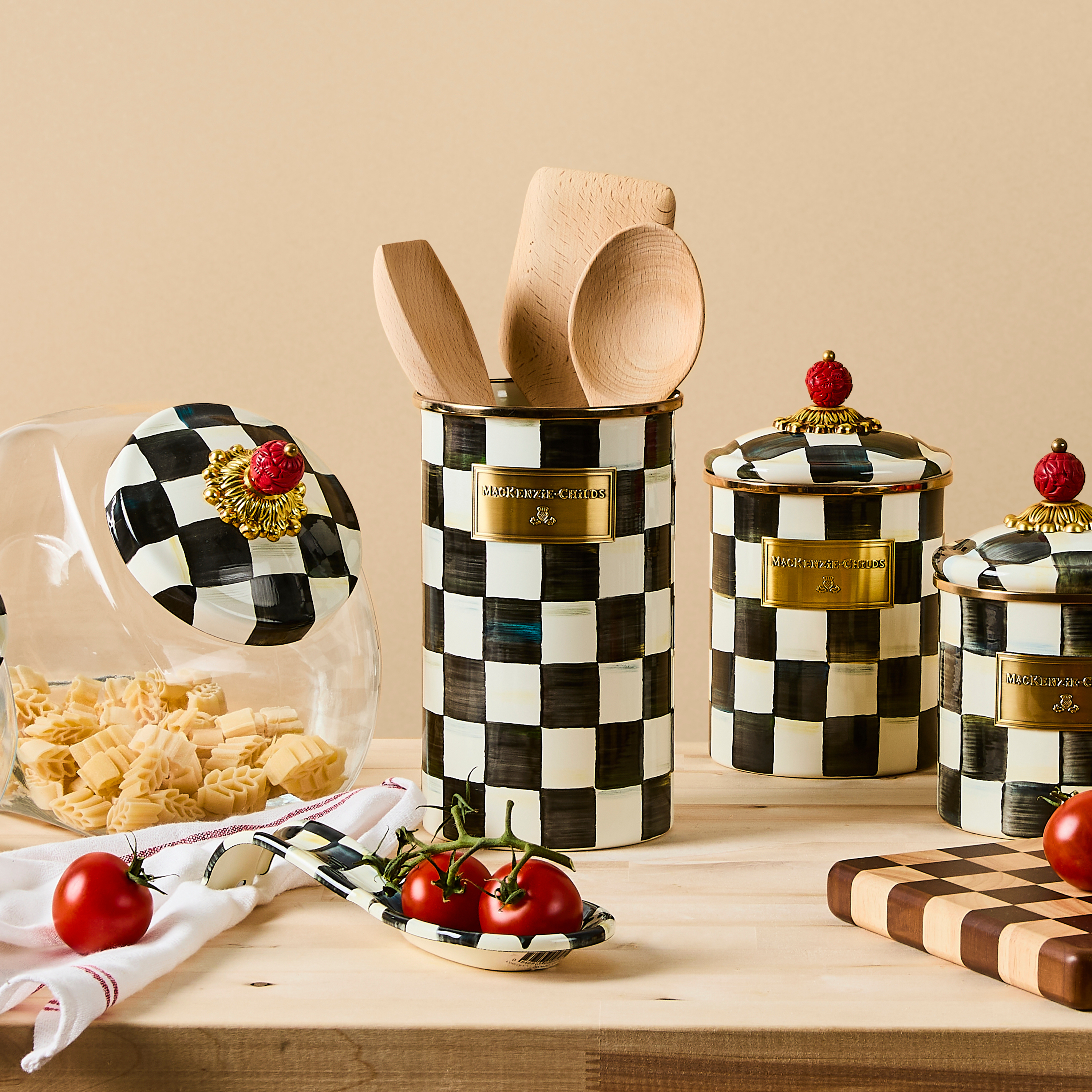 MacKenzie-ChildsCourtly Check 調味料ホルダーセット MacKenzie-Childs | Courtly Check Utensil Holder